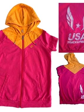 Rare Nike USA Track & Field Hooded Zip-Up Top
